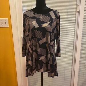 Chic Black and Cream Women's Tunic